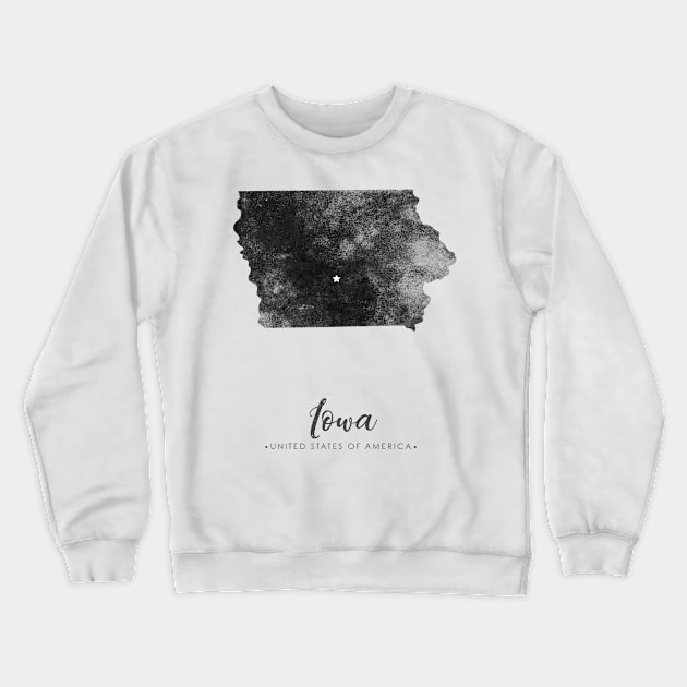 Iowa state map Crewneck Sweatshirt by StudioGrafiikka